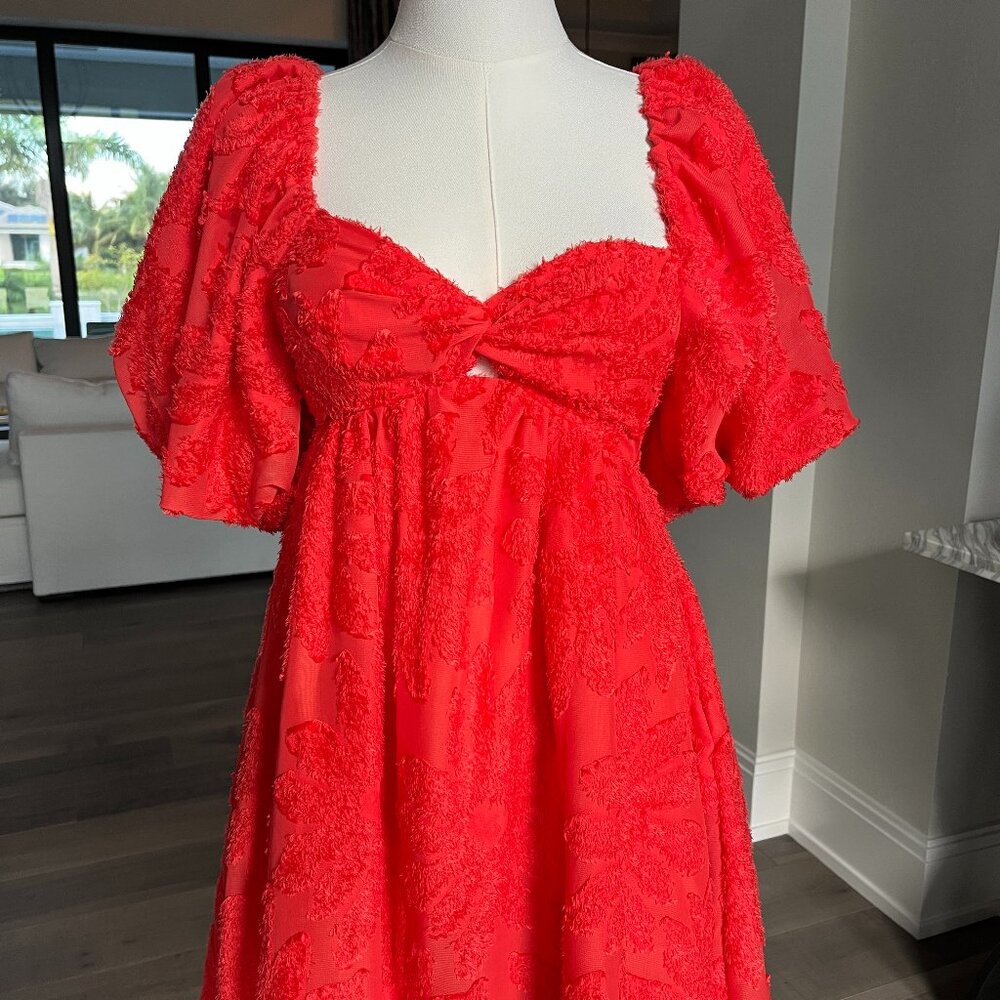 NWOT Red Textured Mini Dress Size XXS